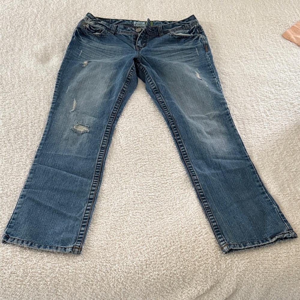 Aeropostale Distressed Blue Boot Cut Jeans
